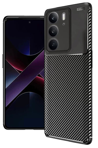 Beta Moda Hub غطاء كربون Newface Realme C75 4G بتركيز تلقائي - أسود