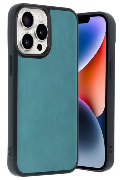 Generic Brand غطاء جلد أراس لـ Apple iPhone 14 Pro Max - أخضر فاتح