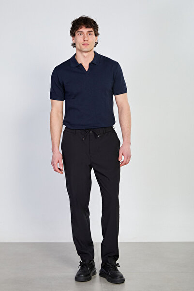 BARRELS AND OIL Men's Drawstring Waist Jogger Pants - Black