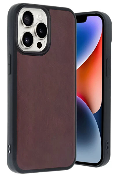 Beta Moda Hub غطاء حماية من الجلد لهاتف آيفون 14 برو ماكس من نيو فيس - لون أح...