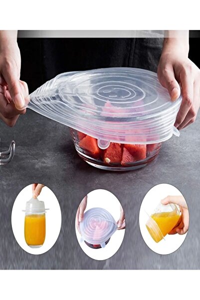 Generic Brand 6-Piece Stretch Pot Lid, Cup and Plate Cover, Silicone Cover, S...