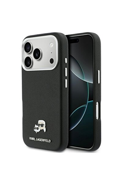 Karl Lagerfeld Husă pentru iPhone 17 Pro Max, Carcasă rigidă din piele K&C He...