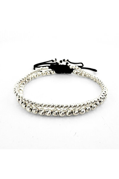 Teo Bijoux Set de brățări din argint 925 cu mărgele de 2,5 mm și 4 mm – Șnur ...