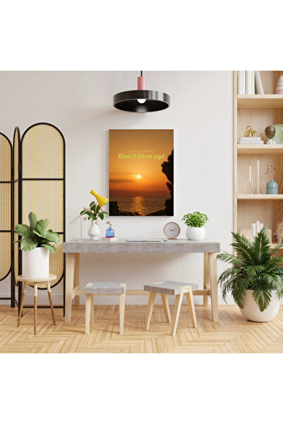 Bpestore Motivational Sunset Canvas Print, "Don't Give Up" - Modern Decor for...
