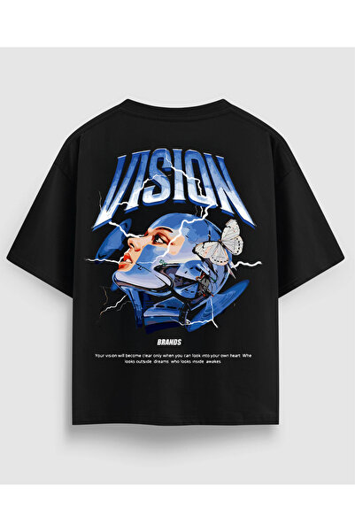 YOLO STREET Μπλουζάκι VISION Design με στάμπα, μαύρο, oversized, 100% βαμβάκι...