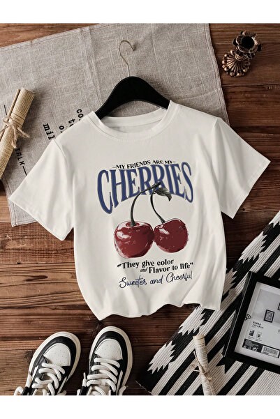 Let's Wear Tricou cu mânecă scurtă și detaliu cireșiu