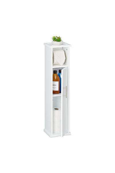 Relaxdays Dulap de baie cu suport pentru hârtie igienică, 3 rafturi de depozi...