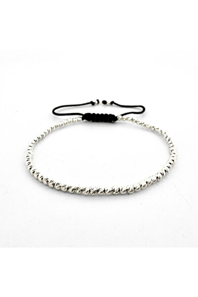 Teo Bijoux Brățară cu mărgele din argint 925 și șnur reglabil – Eleganță în f...