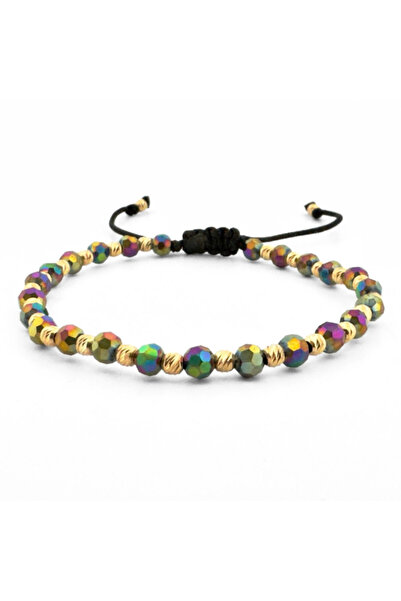 Teo Bijoux Brățară de damă cu biluțe de argintplacate cu aur de 18K, de 3 mm ...