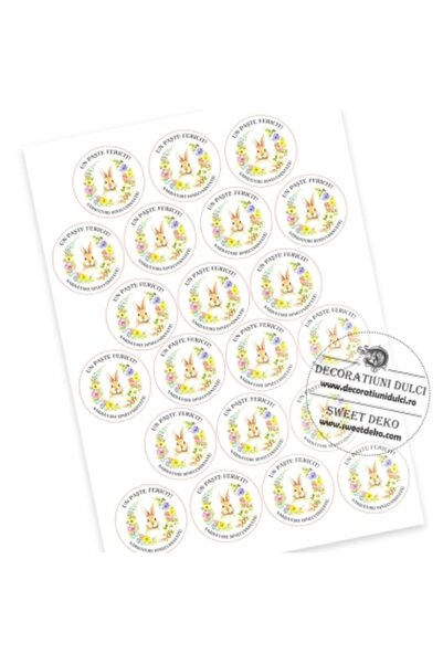 Decoratiuni Dulci Etichete autoadezive Un Paste Fericit! Sarbatori Binecuvant...