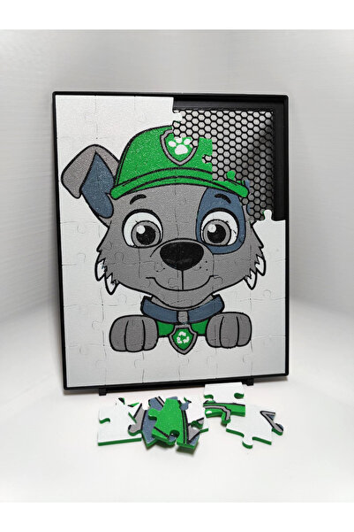 Niks Paw Patrol Puzzle Rocky/ 3D Baskı Zeka Geliştirici Puzzle 4