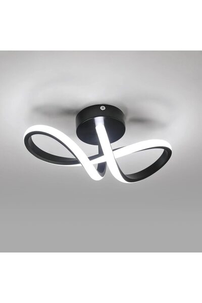 iTin Lustra LED Spaghetti 20W, Aluminiu, Lumină Rece, Negru, Utilizabilă ca L...