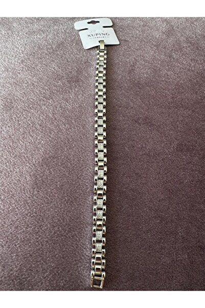 XUPING JEWELRY NK BİJUTERİ Kalın Birbirine Kenetli Orta Zirkon Taşlı XP Damga...