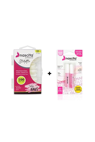 nascita Stiletto Takma Tırnak ve Pembe Takma Tırnak Yapıştırıcı