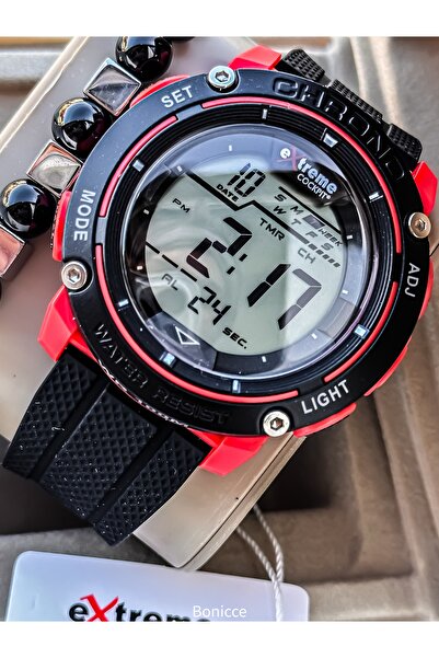 Cockpit EXTREME 10 ATM Havuz Deniz Kullanılabilir,Kırmızı Silikon Kordon,SPOR...