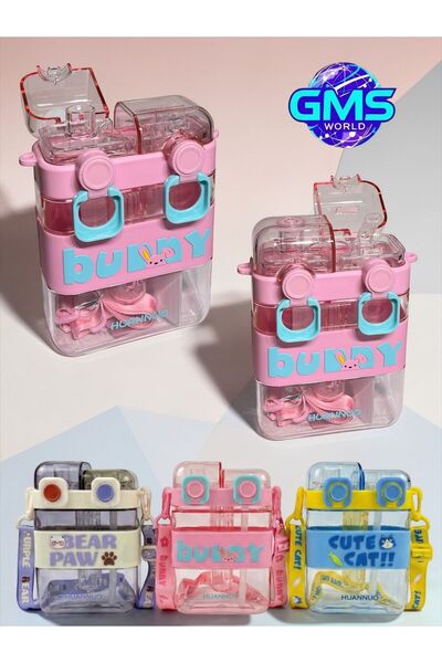 EVASAN BUMY 600 ML ÇİFT AĞIZLI SÜZGEÇLİ-PİPETLİ & ASKILI ÇOCUK MATARA