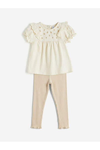LC Waikiki Baby Girl Ruffle Blouse and Leggings for Style Seekers by Uzg Store