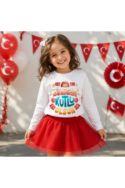 Efendioğlu Design Спеціальна дитяча футболка з довгими рукавами та написом "З...