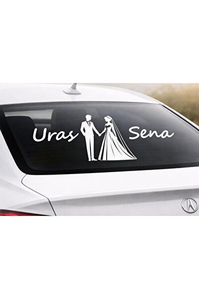 UAStudio Düğün gelin araba yazisi sticker araç oto uyumlu