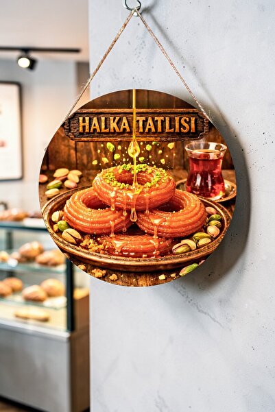 Nod Dessert Sign with Visuals, Wooden Stringed Door Wall Decoration, Dessert ...