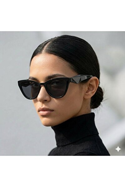 Ticarto Women's Cat Eye Black Color Sunglasses Tctgt002401G0344