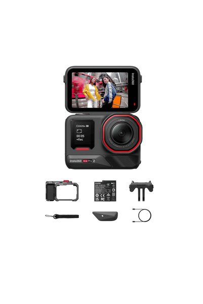 Insta360 Cameră Sport Ace Pro 2 Xplorer Bundle, 8K, 1 Acumulator, Dark Grey