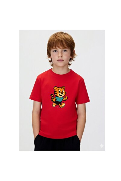 playwear Παιδικό unisex μπλουζάκι Happy Tiger με στάμπα, 100% βαμβάκι, με καν...