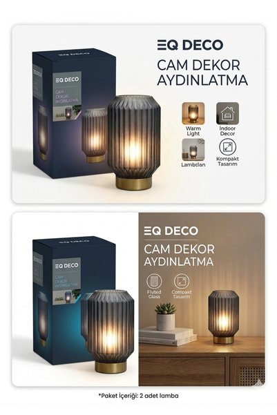 Eq deco Glass Decorative Table Night Light Lighting