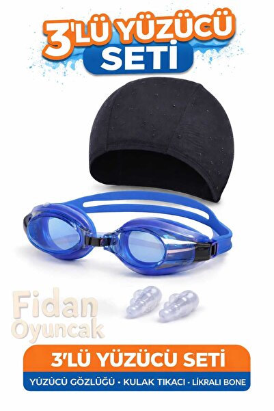 Fidan oyuncak 3’lü Yüzücü Seti – Uv Korumalı Su Geçirmez Gözlük, Kulak Tıkacı...