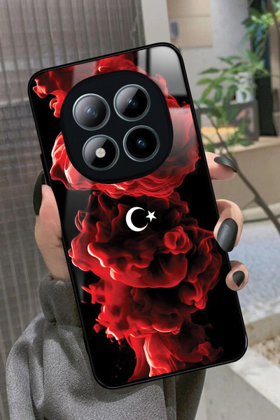 Snacase XlOAMİ Note 15 Pro Plus 5G Uyumlu Türk Bayrağı Tasarımlı Glossy Premi...