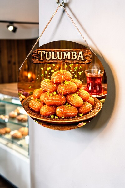 Nod لوحة زخرفية خشبية للباب والجدار مع صورة حلوى التولومبا، لوحة إعلانية للمقهى