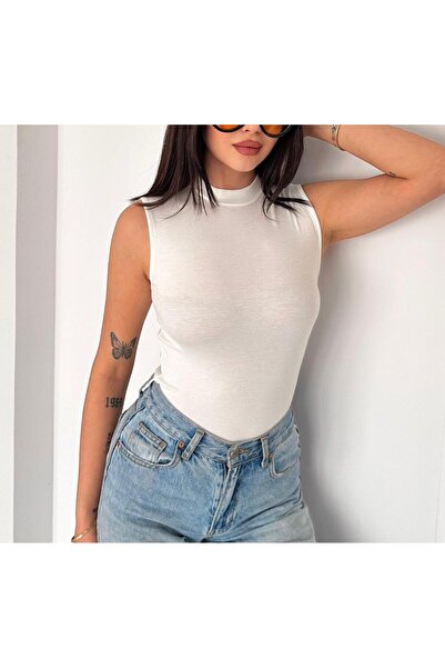 Makarina Women's Fishneck Sleeveless Bodysuit