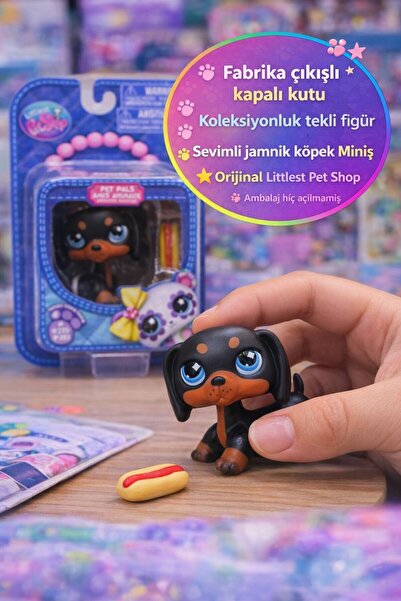 TOYFEST Littlest Pet Shop Seri 4 Tekli Figür Miniş Jamnik Köpek Koleksiyon Oy...