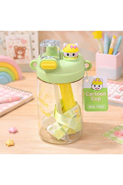 ÖZ KIRTASİYE Sevimli Figürlü ve Boyun Askılı Çocuk Matarası - 750 ml Pipetli ...