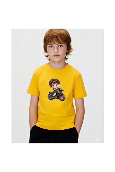 playwear Μαύρο μπλουζάκι με στάμπα μοτοσικλέτας, 100% βαμβάκι, με κανονική λα...