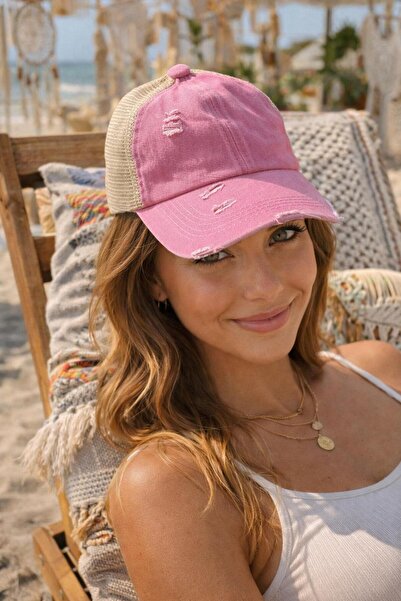 FELLMENS Pink Mesh Washable Vintage Cap Women's Hat