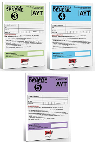 Yargı Yayınları SÜPER FİYAT - Yargı YKS AYT Türkiye Geneli Deneme-3-5 2 li Set