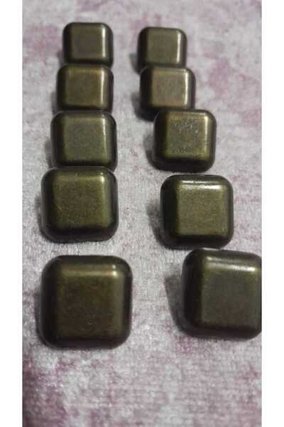 ILCARE Black Copper Plated Metal Button 25 Size 16 mm 10 Pieces
