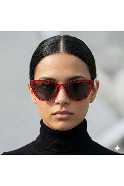 Ticarto Women's Cat Eye Burgundy Color Sunglasses Tctgt002405G0348
