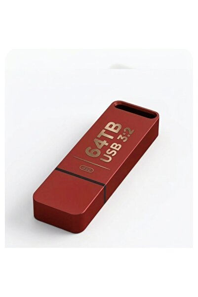 Generic محرك أقراص فلاش USB بسعة 64 تيرابايت - جهاز تخزين محمول باللون الأحمر