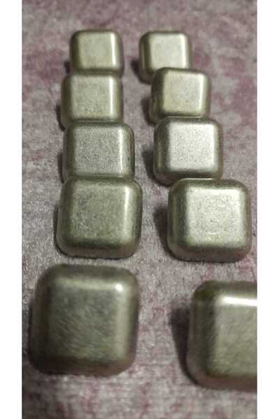 ILCARE Antique Silver Plated Metal Button 25 Size 16 mm 10 Pieces