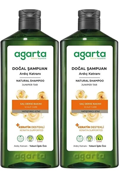 Agarta Natural Shampoo 400 ml Juniper Tar and Keratin (Set of 2)