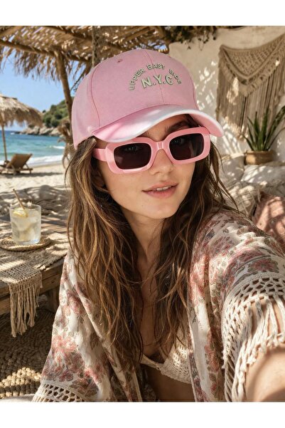 MARBERRY Pink Embroidered Cap Women's Hat