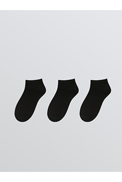 LC Waikiki Rmz Gi̇yi̇m Farkiyla Women's Plain Booties Socks 3-Piece