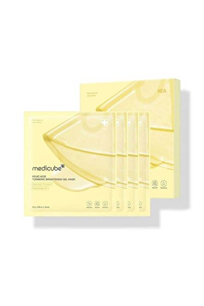 Medicube Kojic Acid Turmeric Brightening Gel Face Sheet Mask, Pack of 4's
