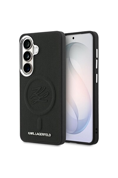 Karl Lagerfeld Husă pentru Samsung Galaxy S26, din piele cu logo inițial grav...