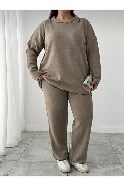 TOFAN TRİKO Plus Size Knitwear Set