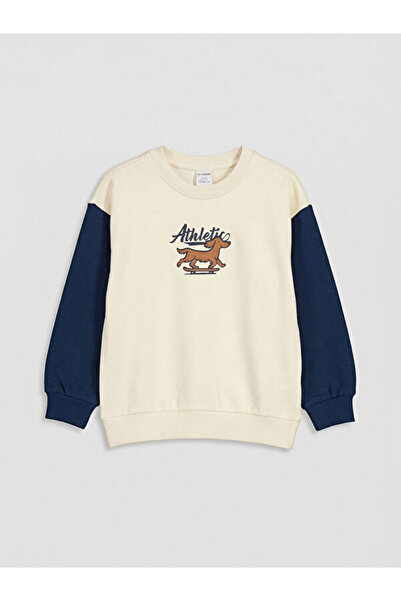 LC Waikiki RMZ GİYİM FARKIYA سويت شيرت مطبوع عليه ياقة روبا للأولاد