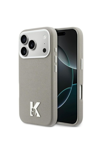 Karl Lagerfeld Husă pentru iPhone 17 Pro, carcasă rigidă din piele MagSafe cu...