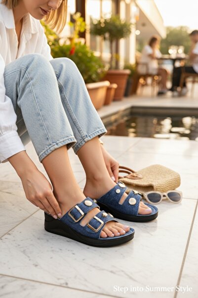 Modafırsat Women's Daily Slippers Sea Beach Vacation Home Outdoor Slippers